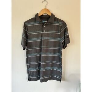 PGA Tour Series mens golf shirt size M grey striped